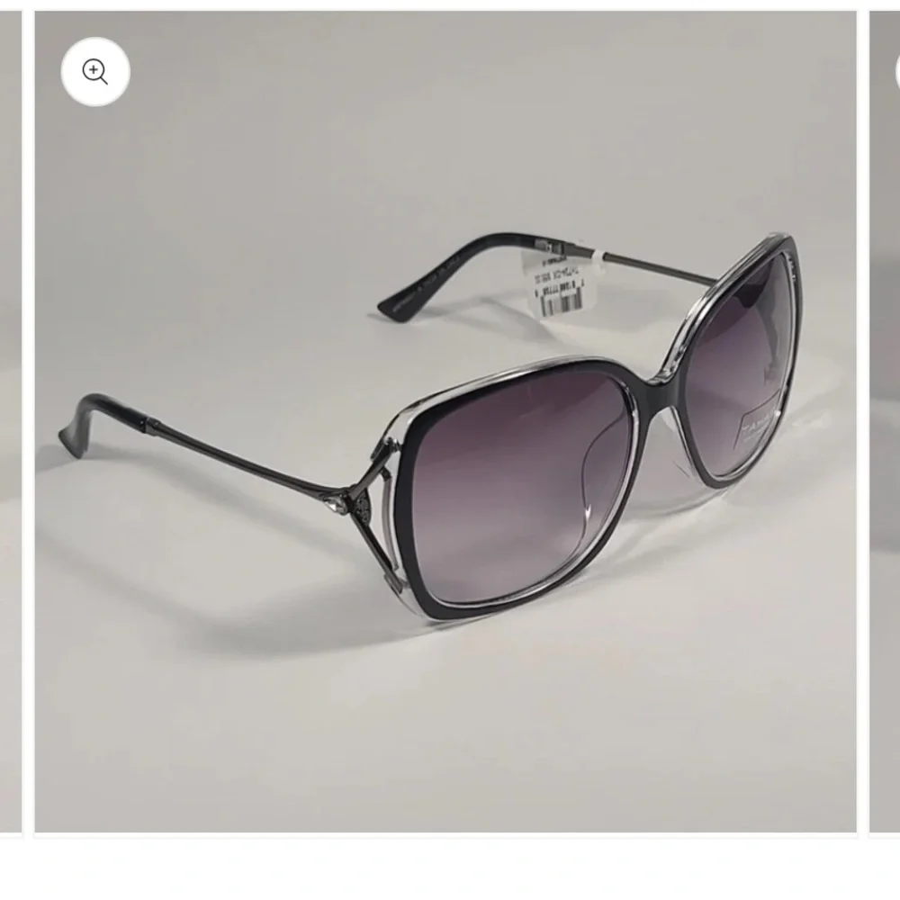 Tahari TH 724 Black Frame charcoal lens oversize  Sunglasses